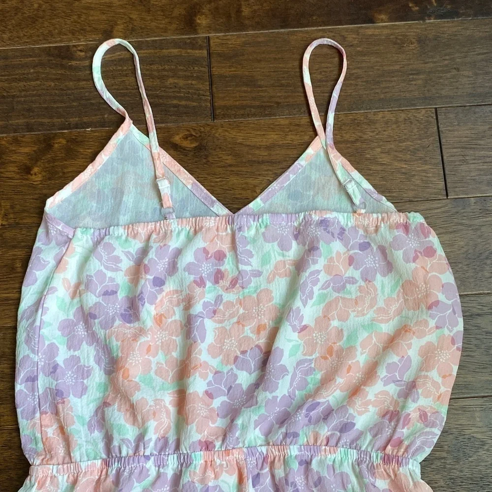 Pastel Floral Kids Romper with Tassel Trim
